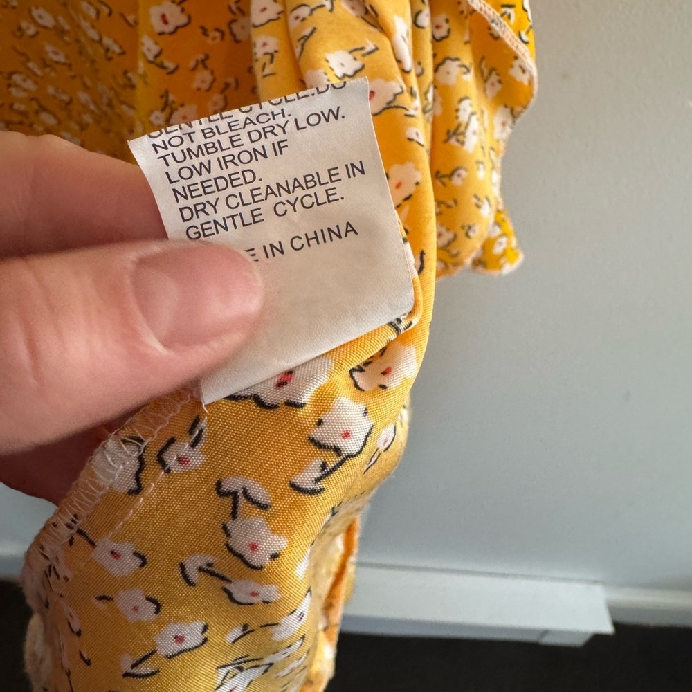 Yellow Floral Wrap Dress | Midi | Size XL - Picture 4 of 5